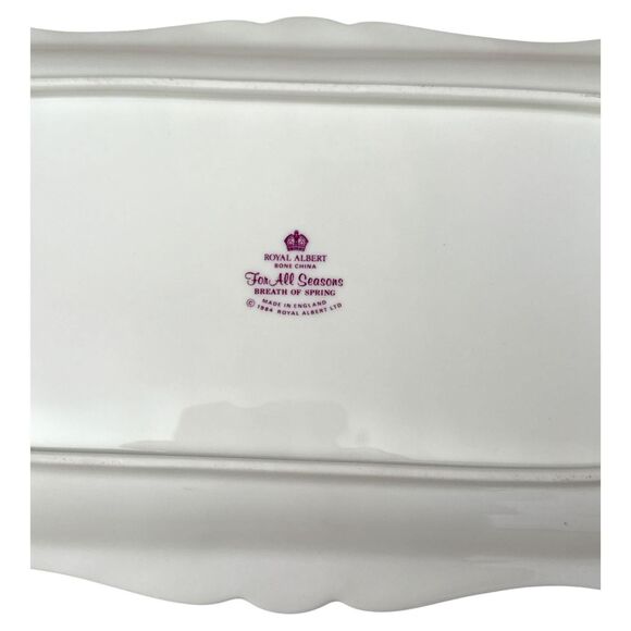 Royal Albert Breath of Spring Sandwich Tray: Vintage Floral Bone China - Picture 6 of 7